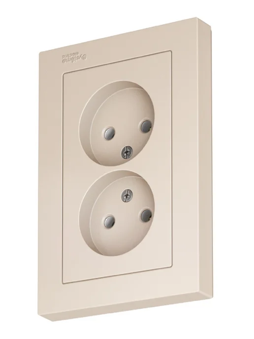 Systeme Electric Розетка бежевая двойная без заземления Atlas Design, 2 шт, фото 3