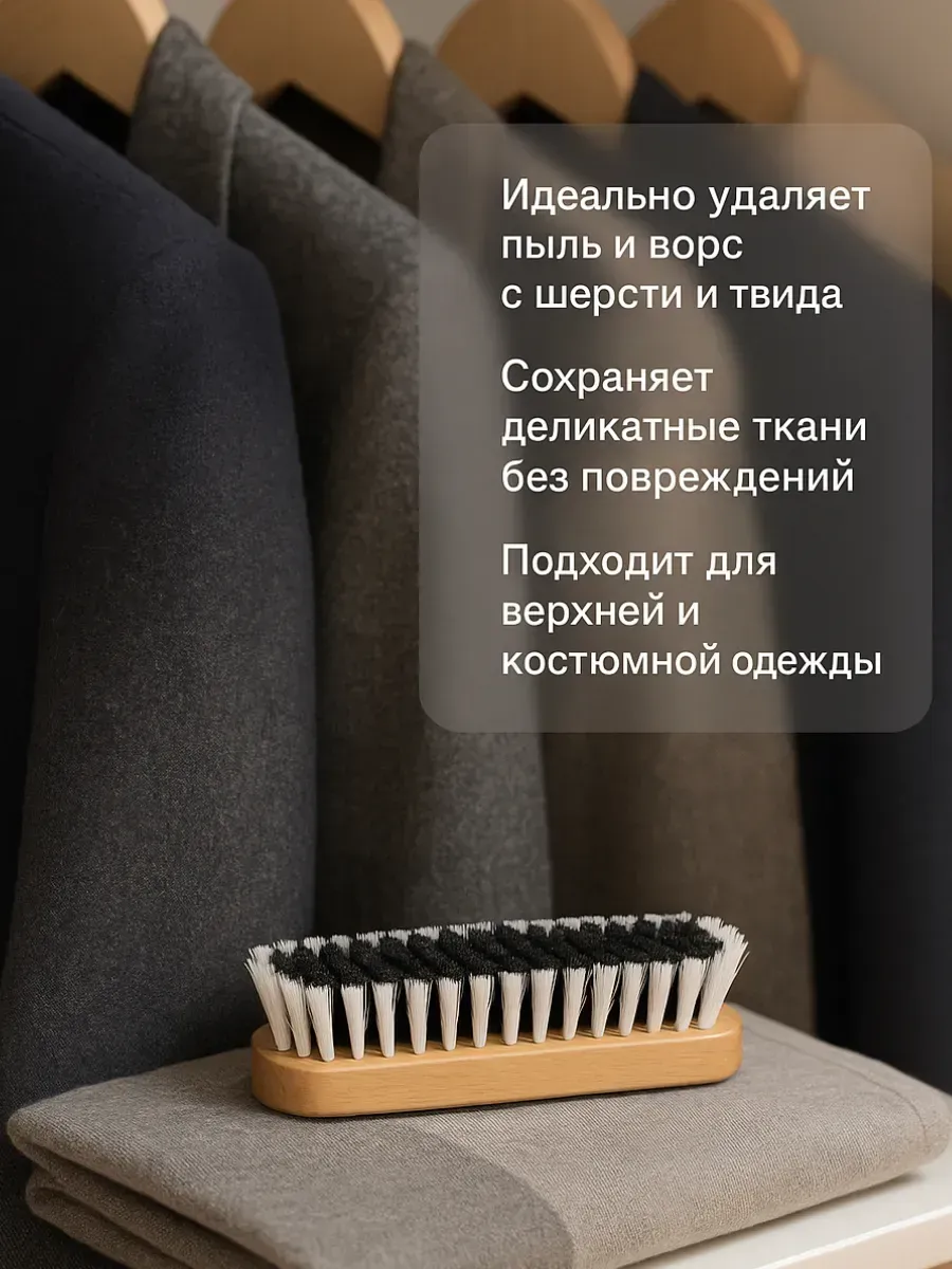 Деревянная щетка для одежды и пальто