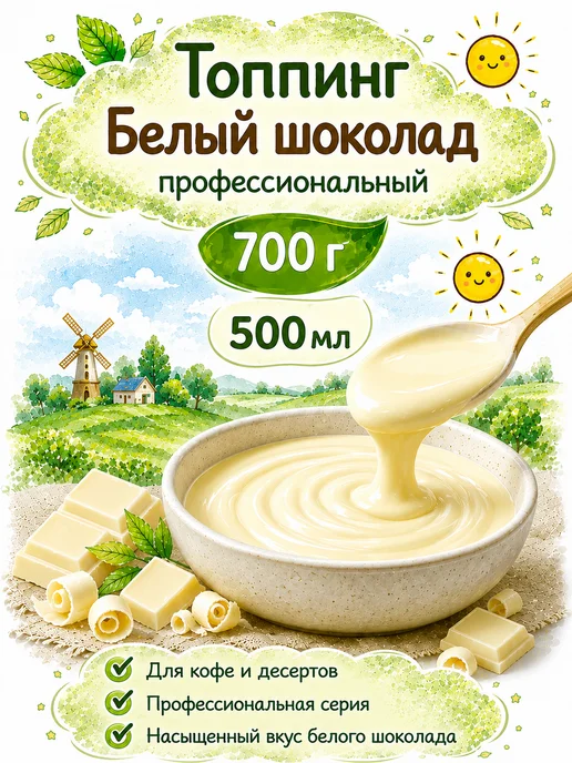 Топпинг "Соленая карамель" профессиональный, 700 г, белый