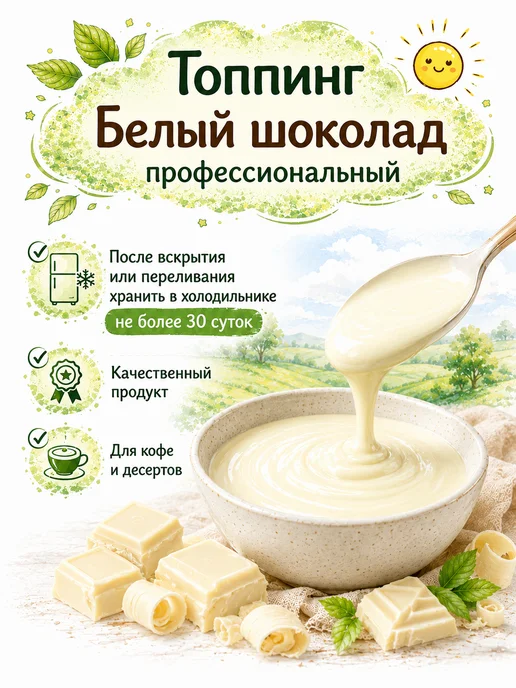 Топпинг "Соленая карамель" профессиональный, 700 г, белый, фото 3