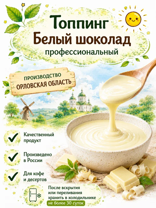 Топпинг "Соленая карамель" профессиональный, 700 г, белый, фото 4