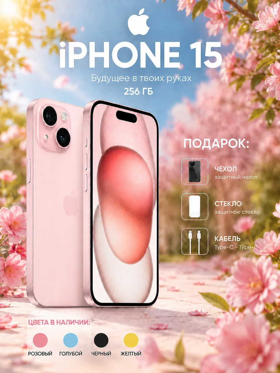 Apple iPhone 15 256 ГБ, розовый, Восстановленный