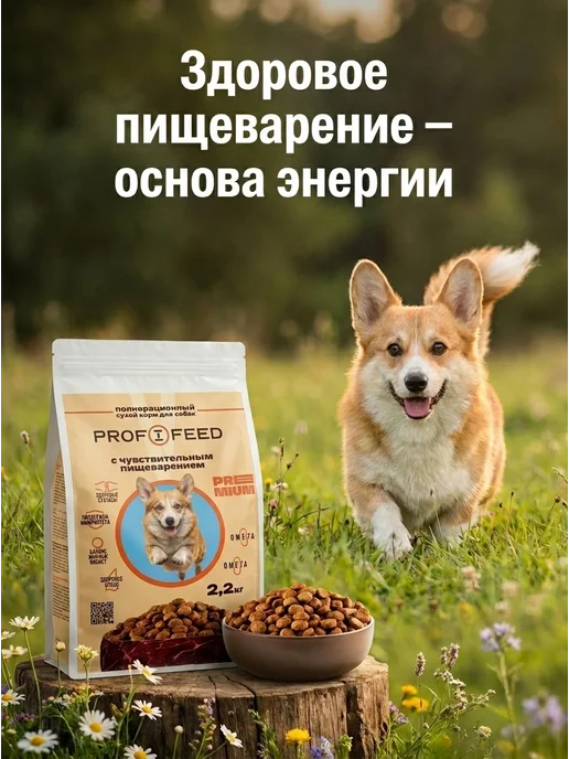 Сухой корм Profifeed Пищеварением для собак, чувствительное пищеварение, 2,2 кг, фото 4