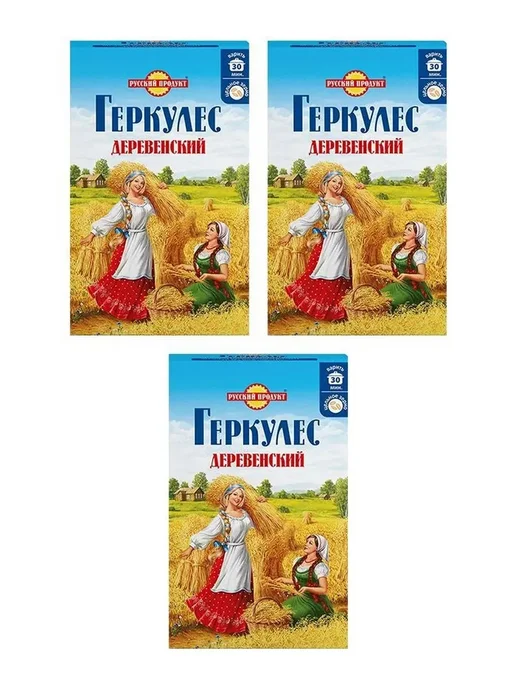 Русский Продукт Геркулес деревенский 2 пачки по 500 грамм, 3 шт, фото 2