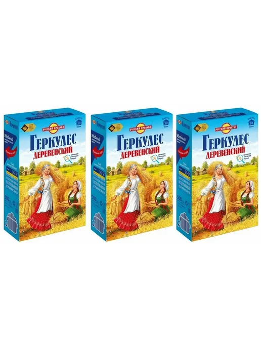 Русский Продукт Геркулес деревенский 2 пачки по 500 грамм, 3 шт, фото 3