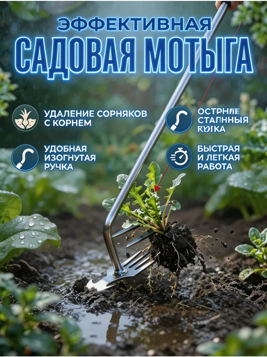 Круглые грабли для прополки, 30 см