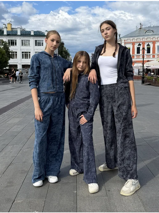 DANA STYLE Костюм спортивный варенка подростковый без начеса, голубой, фото 3