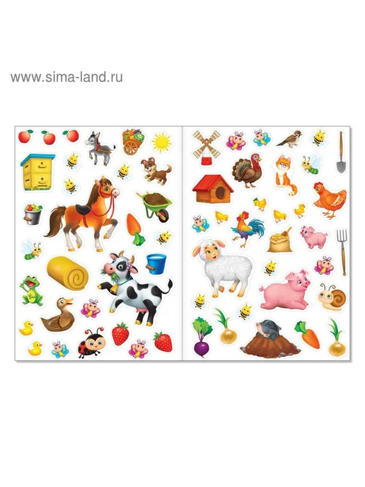 Многоразовые наклейки «Ферма» развивающая игра, вариант, фото 2