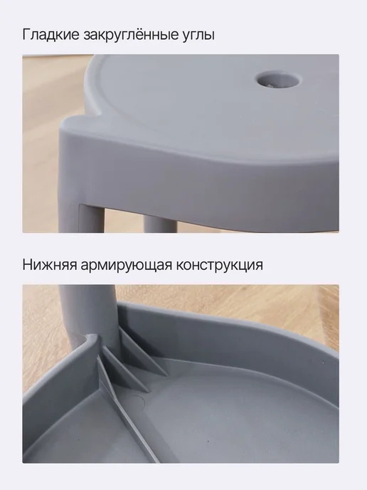 табурет пластиковый, белый. 2 штуки альфа-1, серый, фото 6