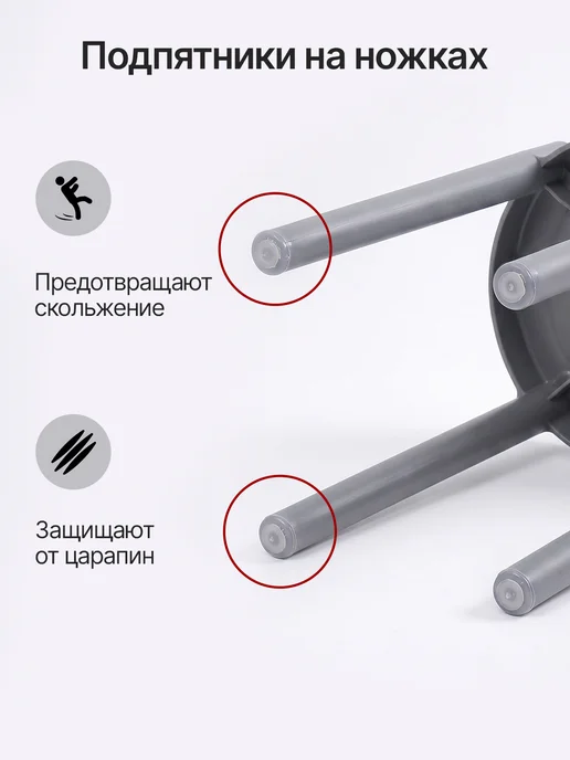 табурет пластиковый, белый. 2 штуки альфа-1, серый, фото 7
