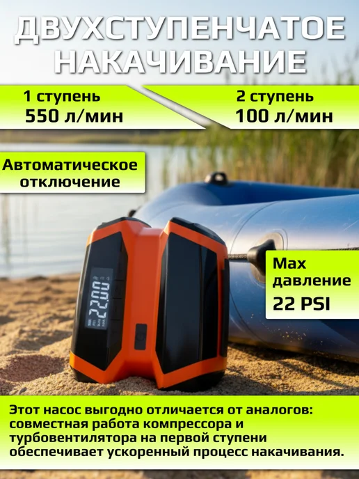 Насос аккумуляторный для сапборда, лодки, палатки, черный, в упаковке 3,4 кг, фото 3