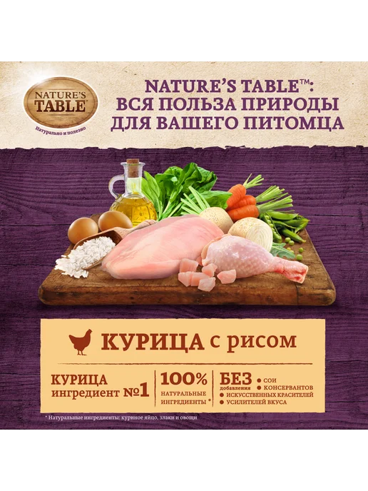 Сухой корм NATURE’S TABLE для собак, мелкие, курица, 0,5 кг, фото 3