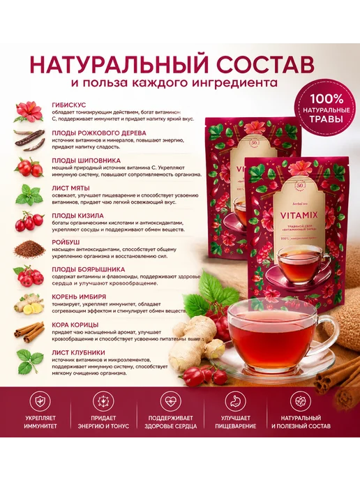 VITAMIX – Травяной сбор «Витаминный заряд», 2 упаковки, вариант, фото 2