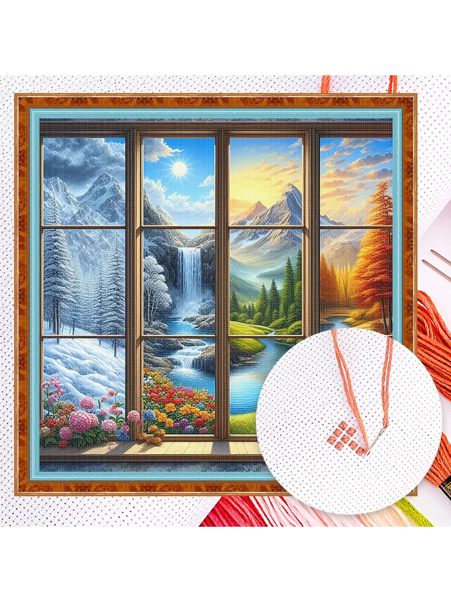 Набор для вышивки Four Seasons Castle 14CT, 40х40см