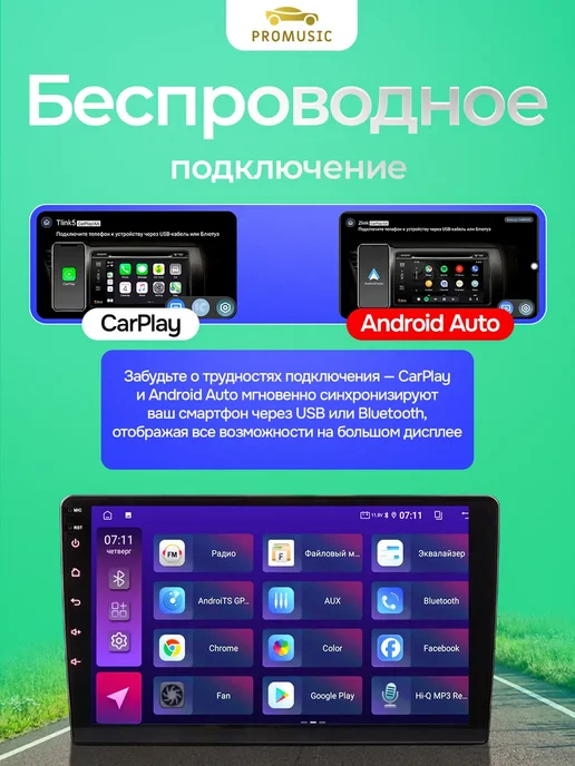 ProMusic Магнитола P26 универсальная на любой автомобиль 4 64, вариант, фото 5