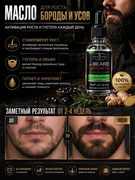 ЭЛИТА 55 Масло для роста бороды и усов для мужчин 30 мл, 30 мл, фото 4