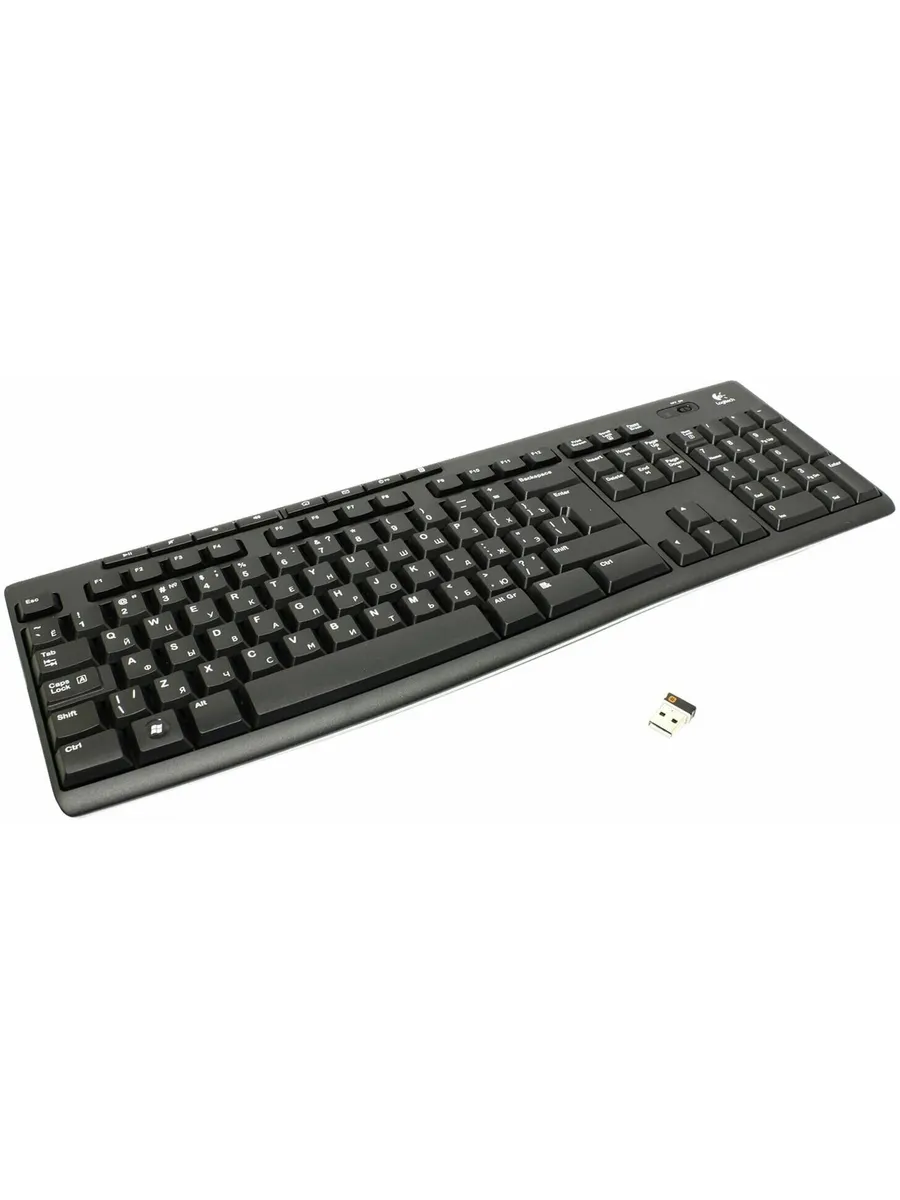 LOGITECH Клавиатура беспроводная K270 черный белый USB Multimedia