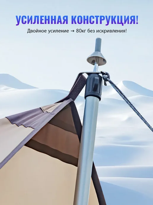 Стойки для палатки и тента телескопические Серебро 2,3 м, 2,3 м, фото 3