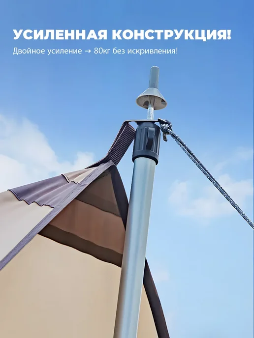 Стойки для палатки и тента телескопические Серебро 2,3 м, 2,3 м, фото 3