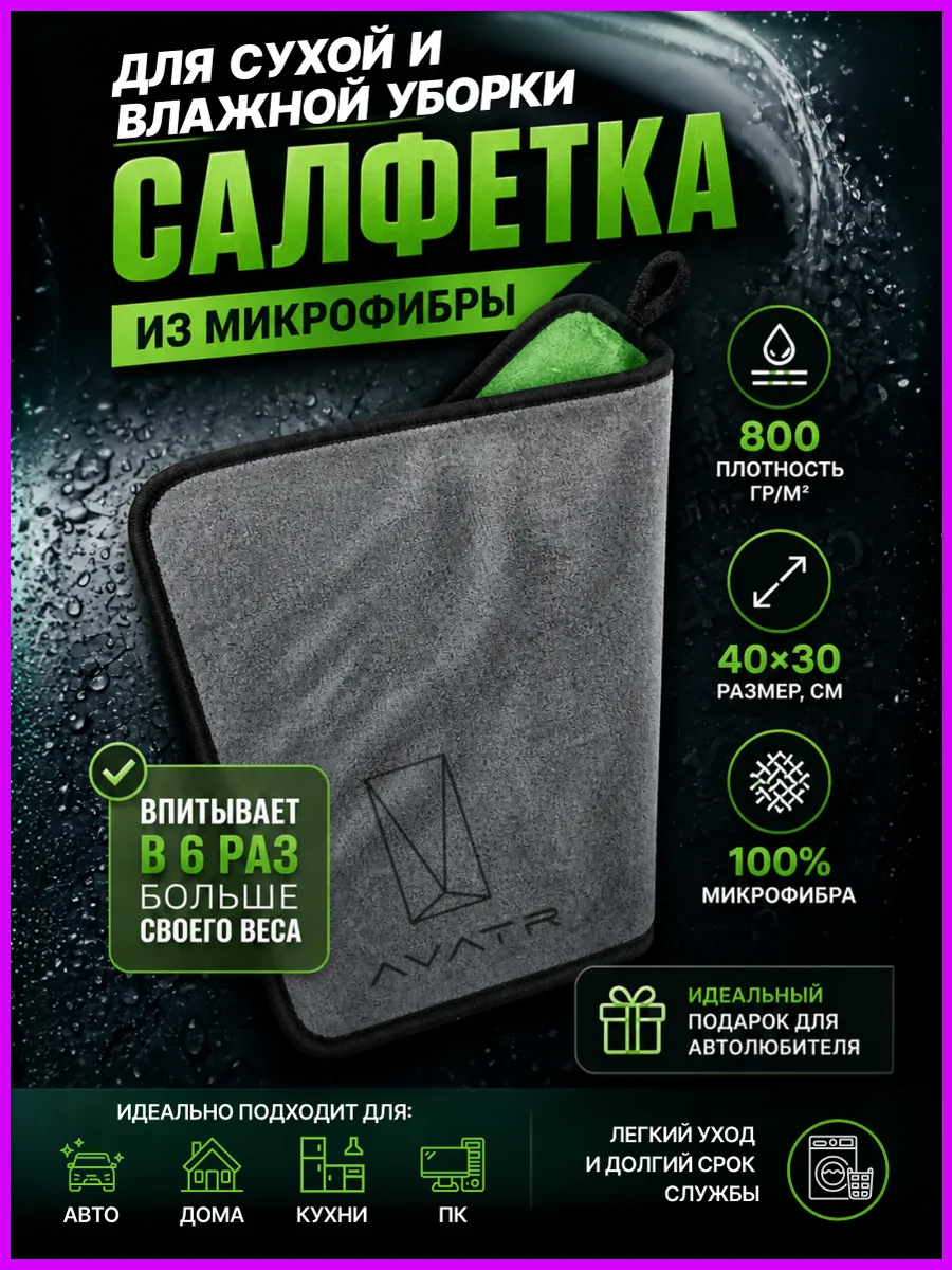 Тряпка для машины, авто салфетка из микрофибры для AVATR