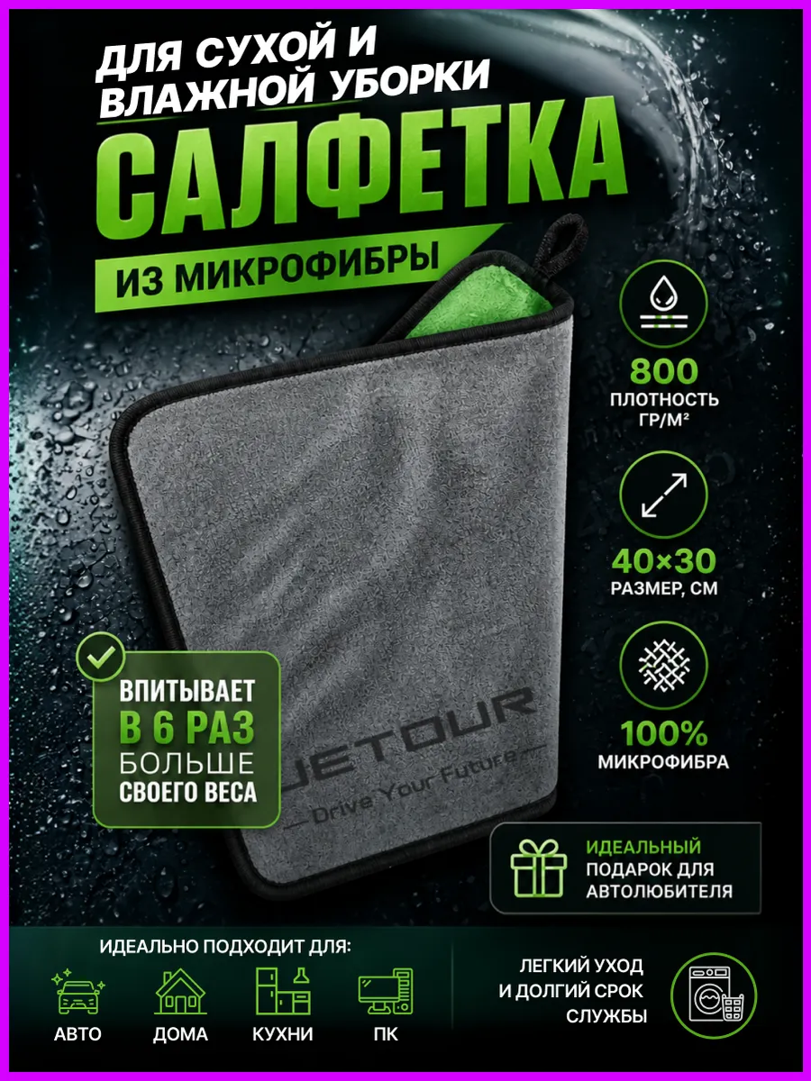 Тряпка для машины, авто салфетка из микрофибры для JETOUR
