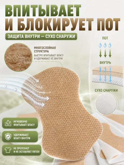ЭлькаШоп Вкладыши от пота для подмышек прокладки подмышечные, 10 шт, фото 2