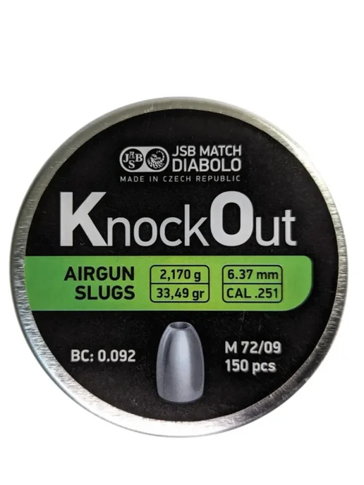 jsb Пули для пневматики Knock Out Slugs 6,37мм 2,17г 150шт, 2,17 г, 150 шт, фото 4
