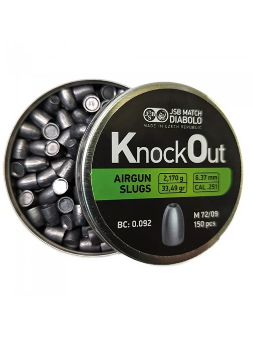 jsb Пули для пневматики Knock Out Slugs 6,37мм 2,17г 150шт, 2,17 г, 150 шт, фото 5