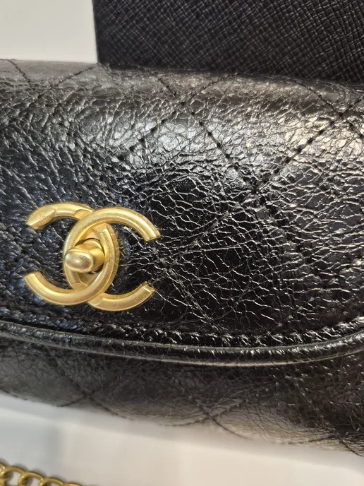 chanel. Мини клатч на цепочке, черный, фото 5