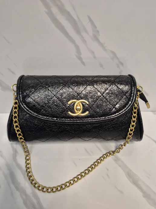 chanel. Мини клатч на цепочке, черный, фото 6