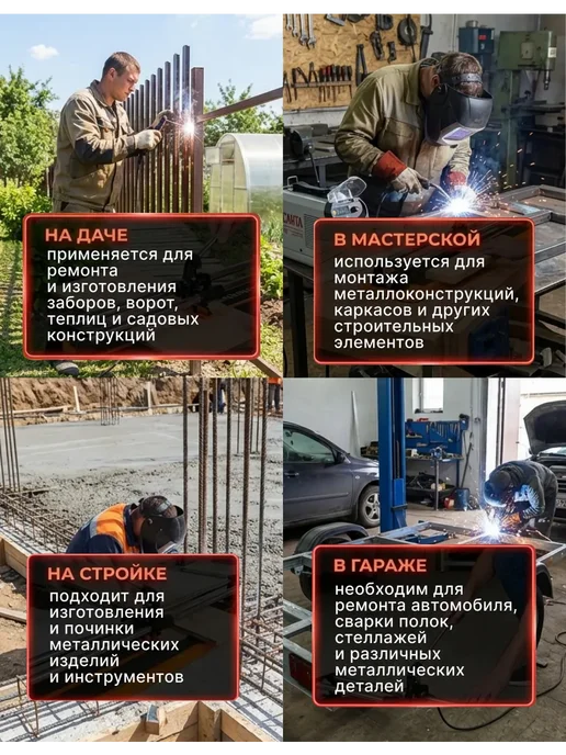 РЕСАНТА Инверторный сварочный аппарат САИ‑250Т LUX без газа, черный, фото 7