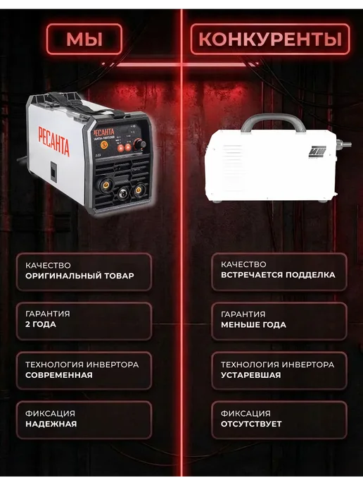 РЕСАНТА Сварочный аппарат инверторный САИПА-160П 26В без газа, черный, фото 7