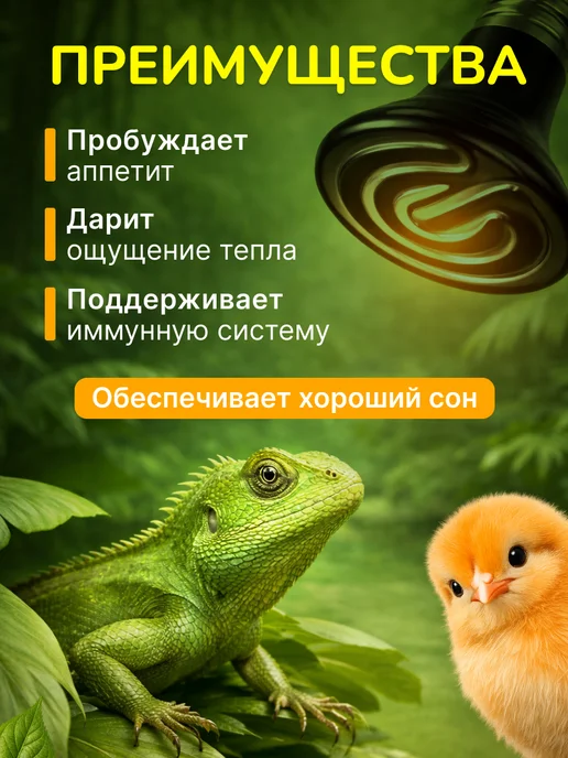 Керамическая лампа для обогрева курятника, рептилий, черепах, черный, фото 3