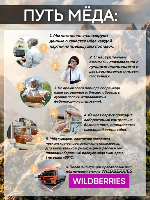 Мед Высокогорный Алтайский 500г 2026г, 500 г, фото 5