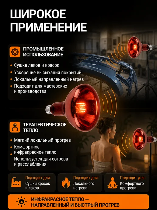 КЭЛЗ. Инфракрасная лампа для цыплят обогрева курятника теплицы 3шт, 3 шт, фото 8