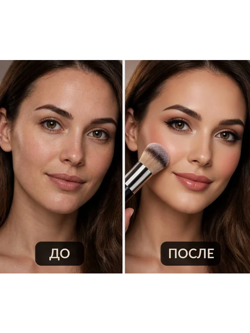 Кисть для макияжа тонального крема контуринга консилера, черный, фото 7