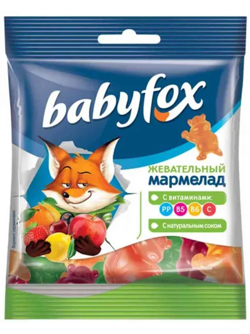 Babyfox Мармелад жевательный Бегемоты, 30г, 30 г, фото 2