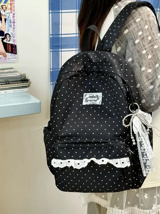 MJstore Рюкзак школьный спортивный для девочки подростков, черный, фото 3