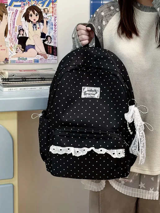 MJstore Рюкзак школьный спортивный для девочки подростков, черный, фото 4