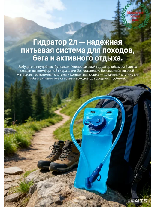 Гидратор 2 л для походов и бега, 2 л