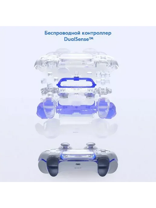 SONY Игровая приставка Ps5 Slim 1 джойстик с дисководом, белый, фото 7