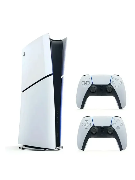 SONY Игровая приставка Ps5 Slim (без дисковода) 2 джойстика, белый, фото 2