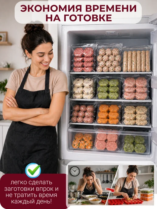 Sweetingridients Форма для котлет, фрикаделек, сосисок силиконовая 3шт, 3 шт, фото 5