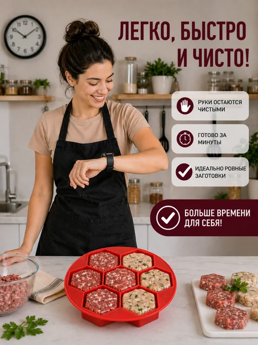 Sweetingridients Форма для котлет, фрикаделек, сосисок силиконовая 3шт, 3 шт, фото 7