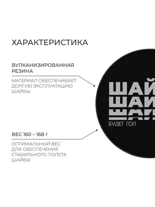 WINTER STAR Хоккейная шайба взрослого размера, d 7.6 см, черный, фото 2