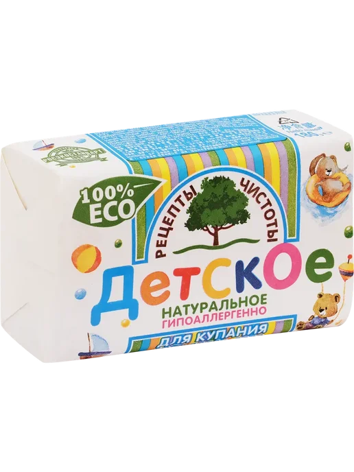 Туалетное мыло для купания РЕЦЕПТЫ ЧИСТОТЫ Детское, 180г, 180 г, фото 3