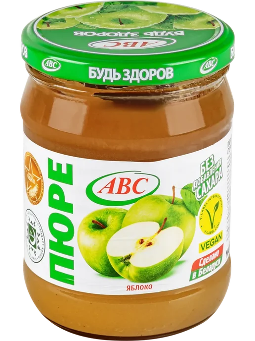 Пюре фруктовое ABC Будь здоров Яблоко, без сахара, 450г, 450 г, фото 3
