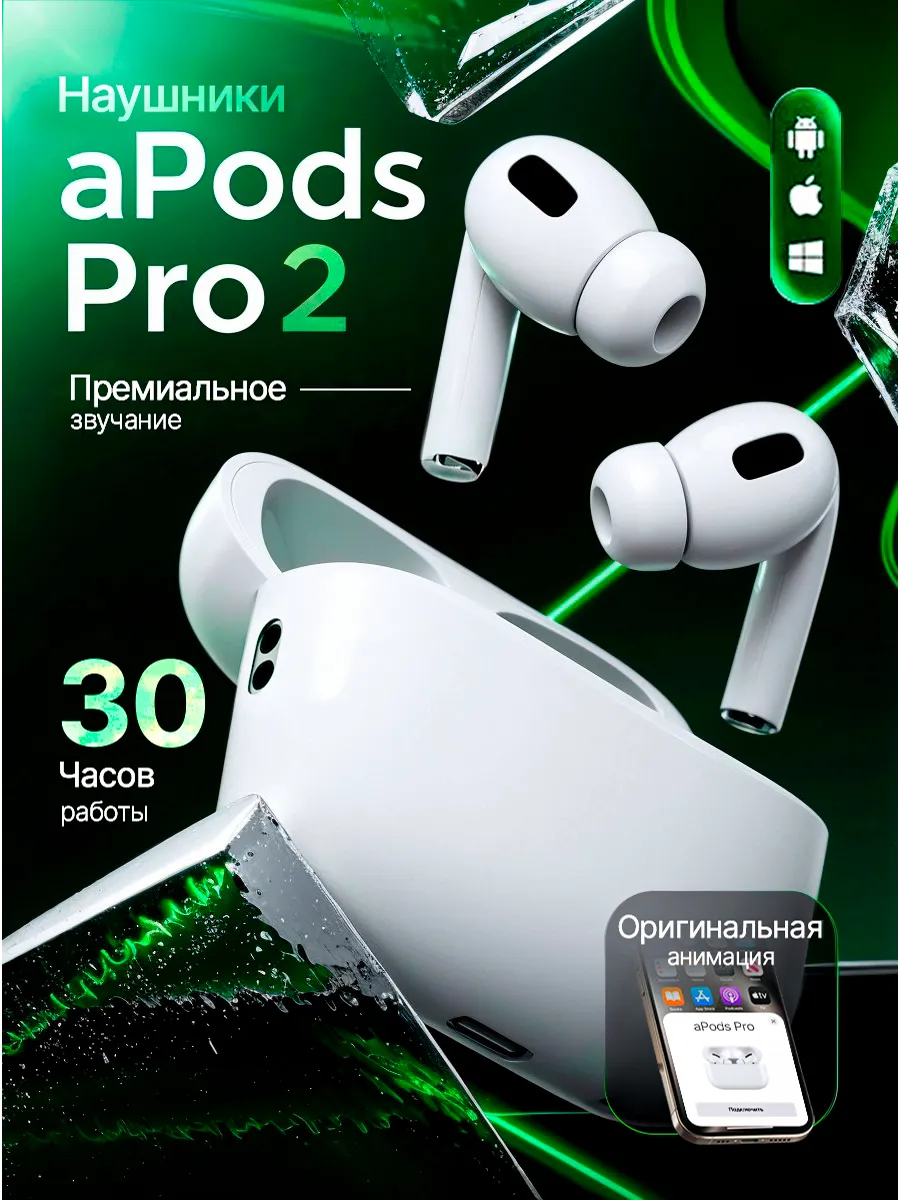 Наушники беспроводные airpods pro 2 копия для iphone андроид