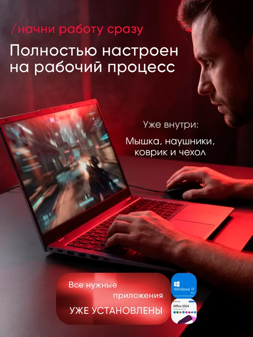 Игровой ноутбук 15,6" IPS 16GB SSD 1024Gb, 16 ГБ, 1024 ГБ, фото 4