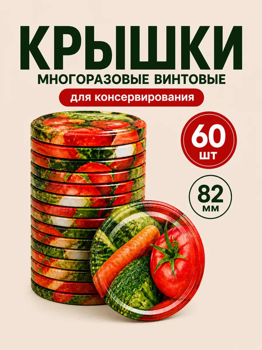 Крышки для банок винтовые для консервирования 82 мм